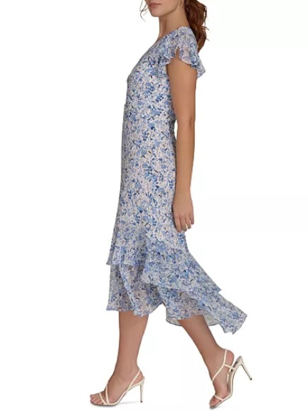 Tommy Hilfiger Chiffon Flutter-Sleeve Midi Dress - Picture 10 of 10